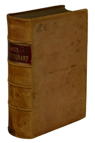Blacks Law Dictionary First Edition