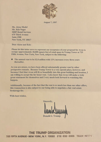 Donald Trump Signed Letter